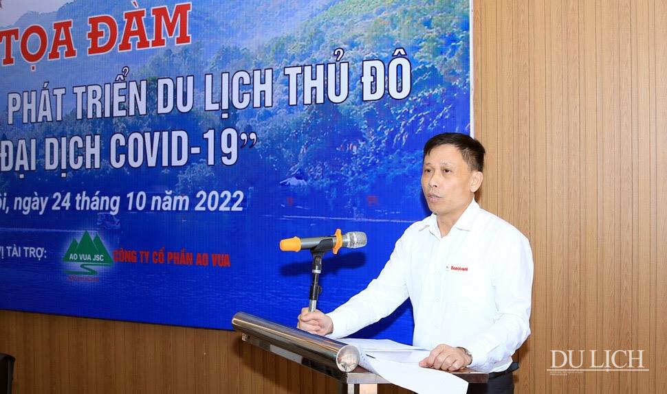 Phó Tổng Biên tập phụ trách Báo Hànộimới Nguyễn Thành Lợi phát biểu.